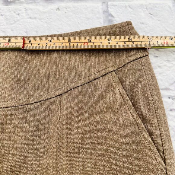 Banana Republic Knee Length Stretch Pencil Career Skirt Beige Size 2 Pockets - Picture 7 of 10